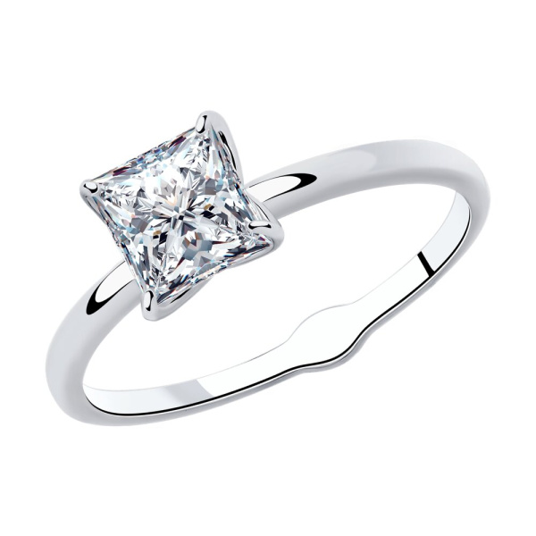 Кольцо из серебра с фианитом