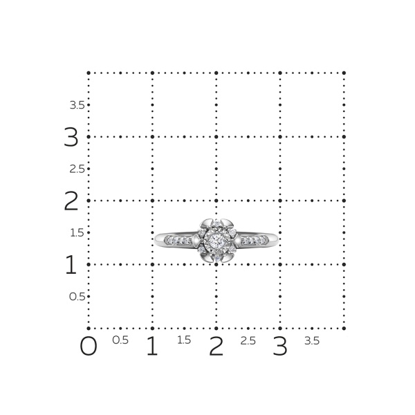 Кольцо из белого золота с бриллиантами