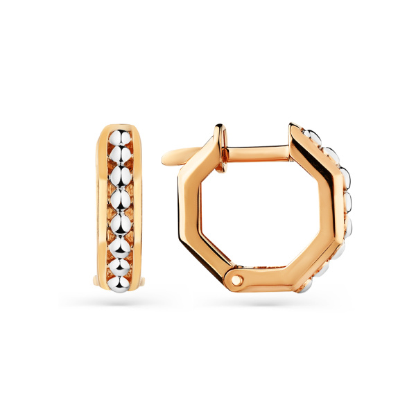 Серьги из комбинированного золота