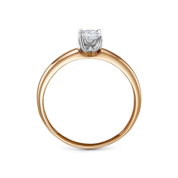 Кольцо из красного золота с бриллиантом