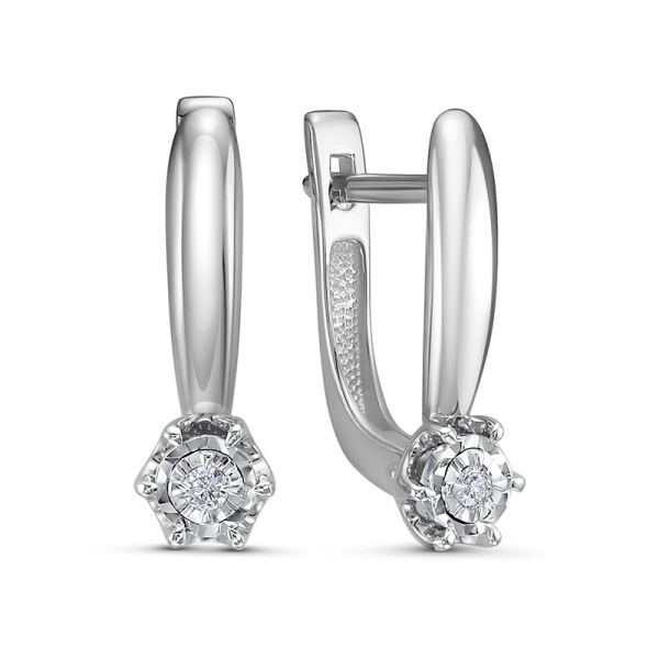 Серьги из белого золота с бриллиантами