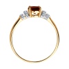 Кольцо из красного золота с гранатом и фианитами