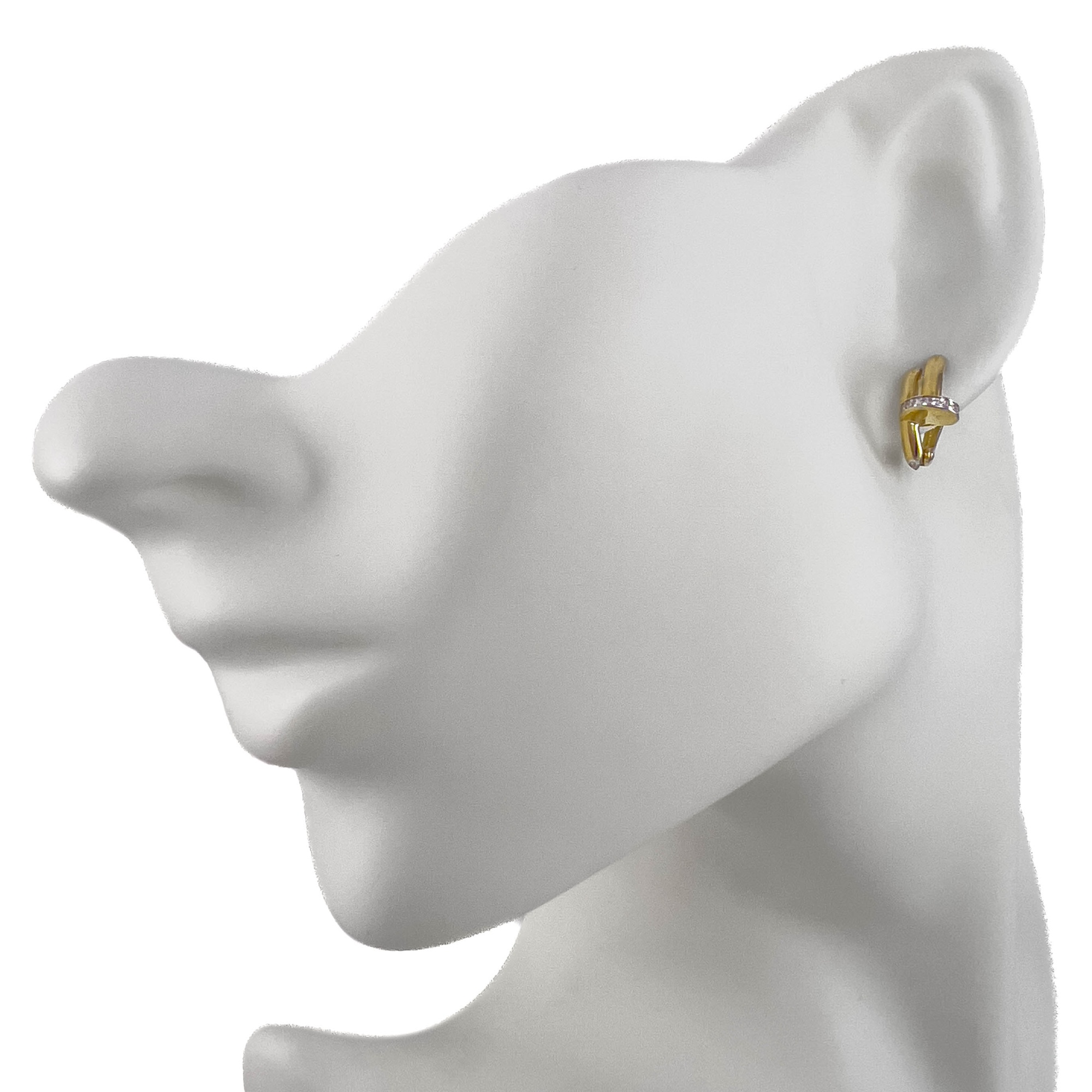 Серьги конго из красного золота с фианитами