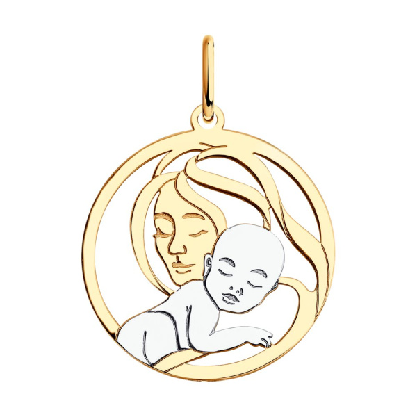 Подвеска «Мать и дитя» из золота 585 пробы