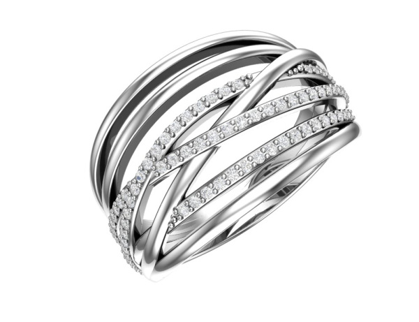 Кольцо из серебра с фианитами