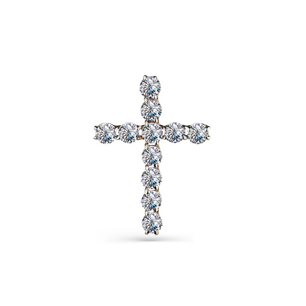 Декоративный крестик из красного золота с фианитами