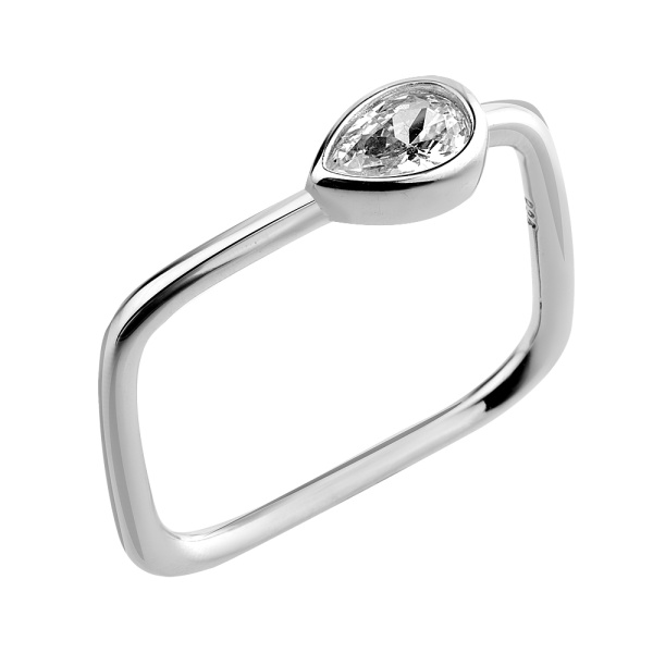 Кольцо из серебра с кубическим цирконием