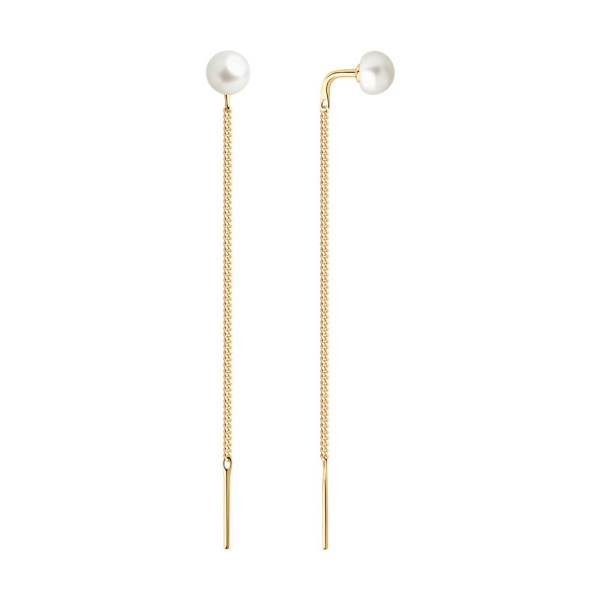 Серьги из красного золота с жемчугом