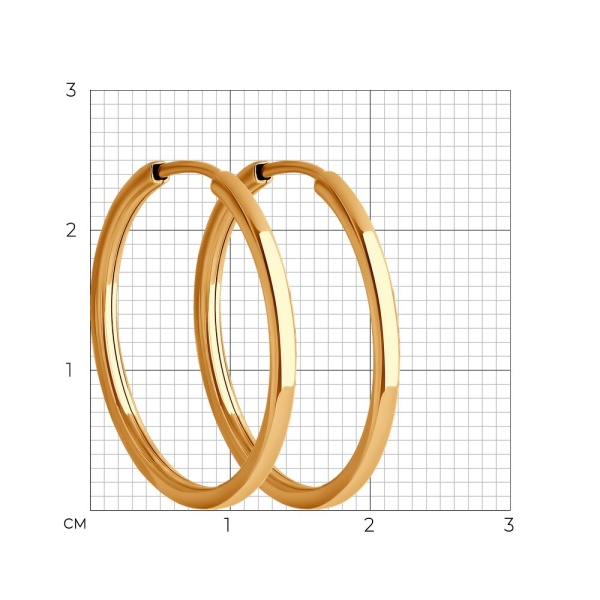 Серьги-конго из красного золота