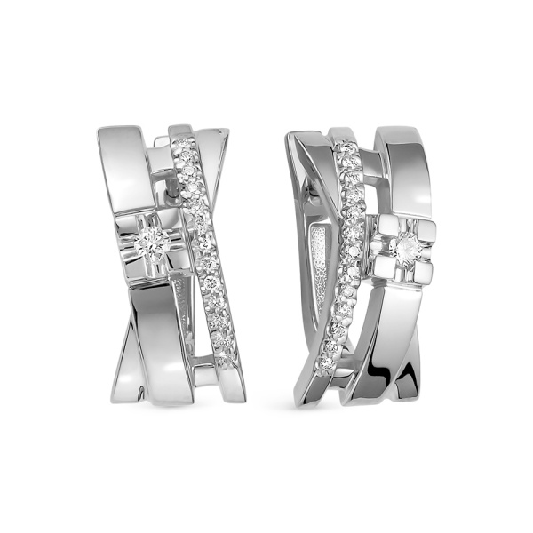 Серьги из белого золота с бриллиантами