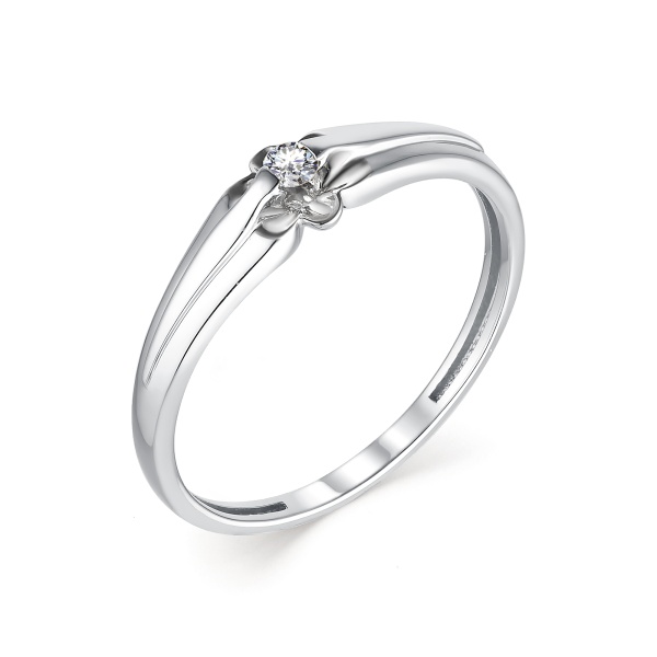 Кольцо из белого золота с бриллиантом