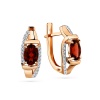 Серьги из красного золота с гранатами и фианитами
