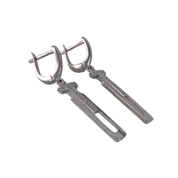 Серьги из серебра с фианитами