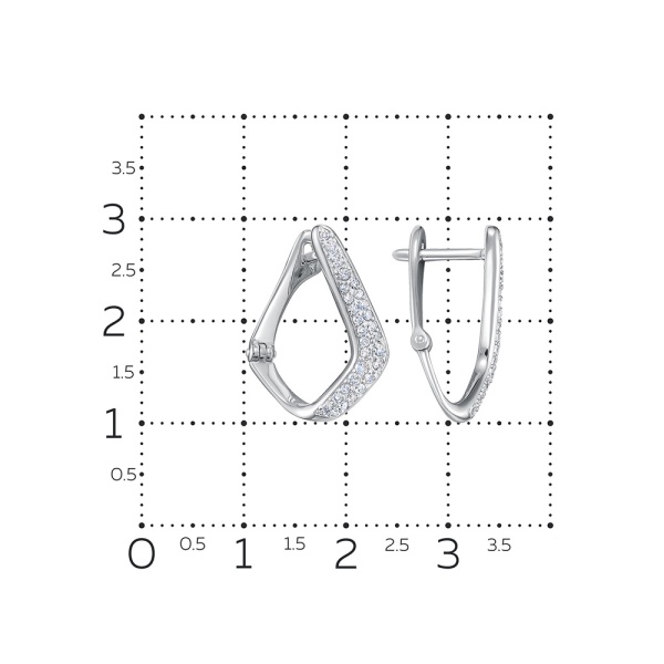 Серьги из белого золота с бриллиантами