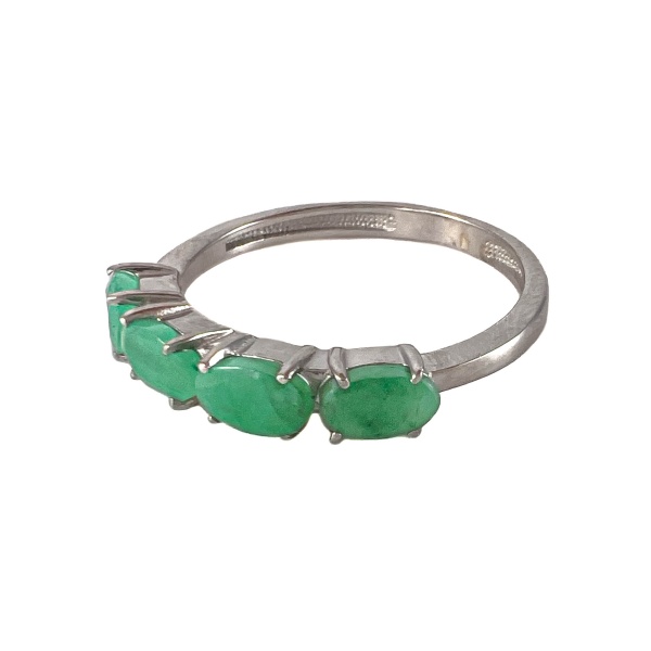 Кольцо из серебра с изумрудами