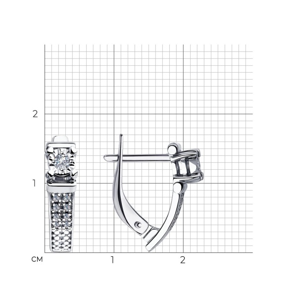Серьги из белого золота с бриллиантами