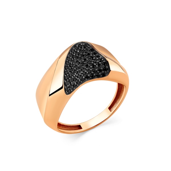 Кольцо из красного золота с наношпнелью