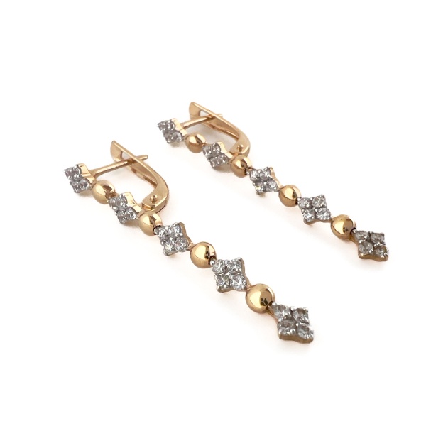 Серьги из золота с фианитами