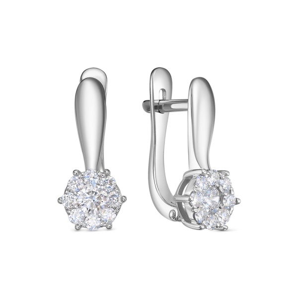 Серьги из белого золота с бриллиантами