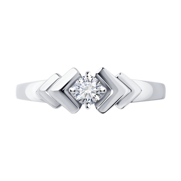 Кольцо из белого золота с бриллиантом