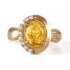 Кольцо из золота с цитрином и фианитами