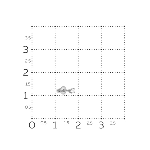 Моносерьга из белого золота с бриллиантом