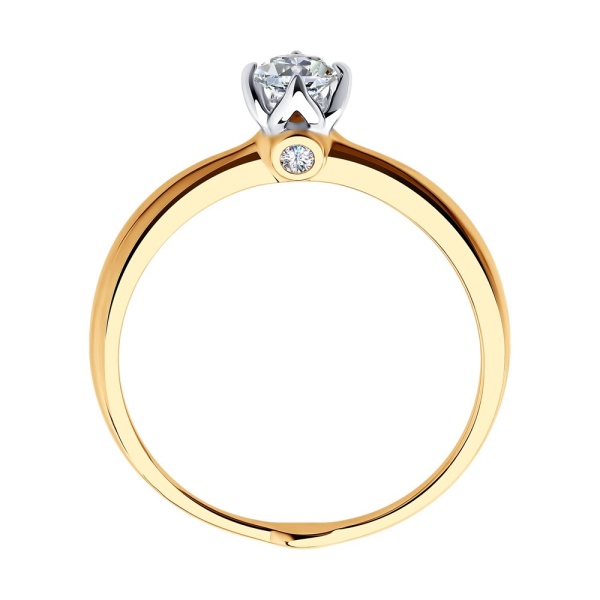 Кольцо из красного золота с фианитами