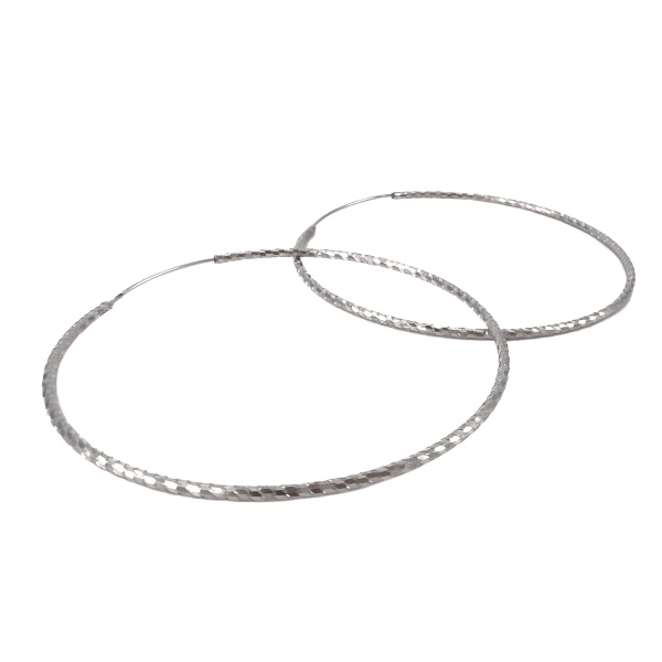 Серьги конго из серебра с алмазной гранью