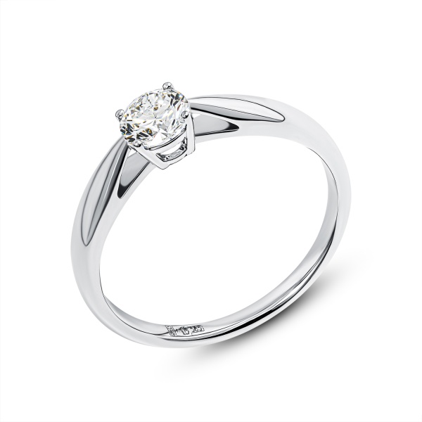 Кольцо из белого золота с бриллиантом