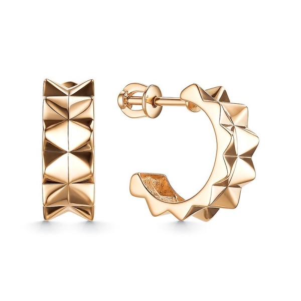 Серьги-пусеты из красного золота