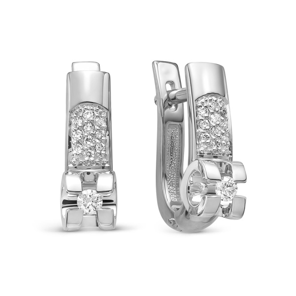 Серьги из белого золота с бриллиантами