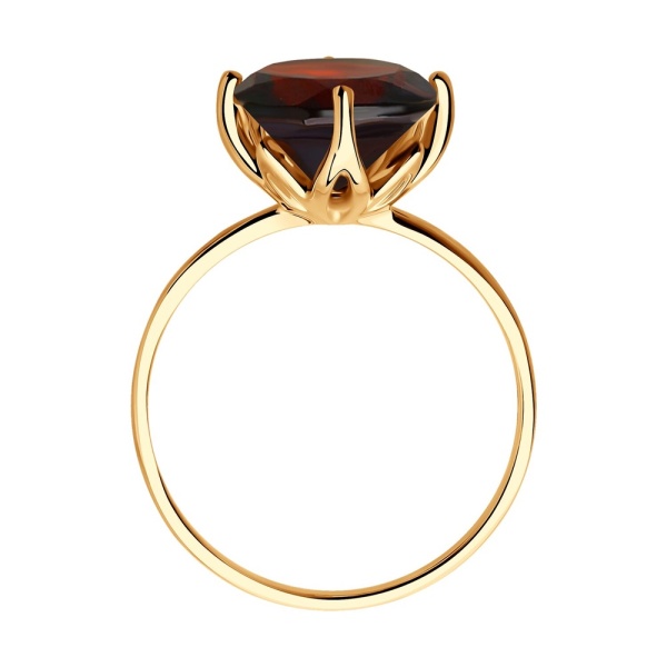 Кольцо из красного золота с гранатом