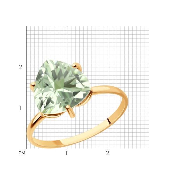 Кольцо из красного золота с аметистом