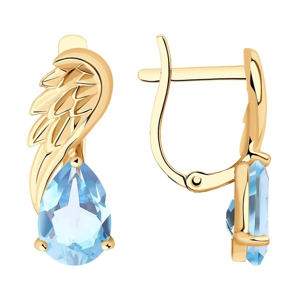 Серьги из красного золота с топазами