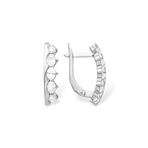 Серьги из серебра с фианитами