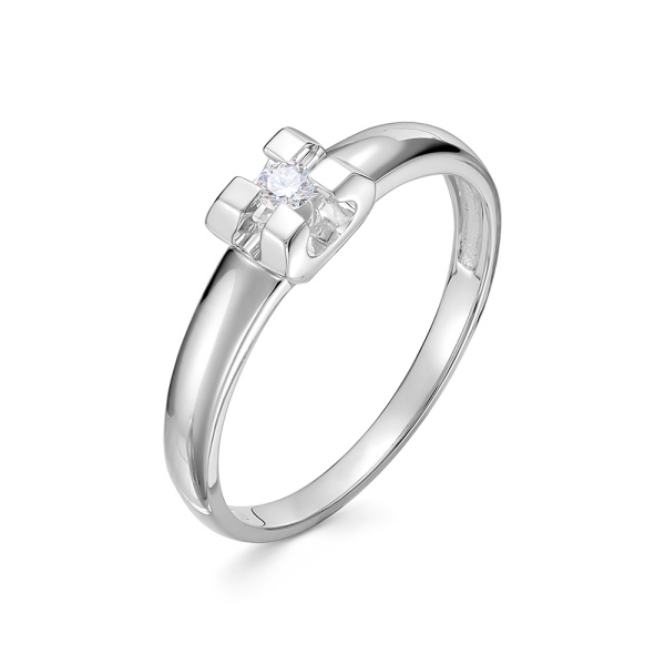 Кольцо из белого золота с бриллиантом