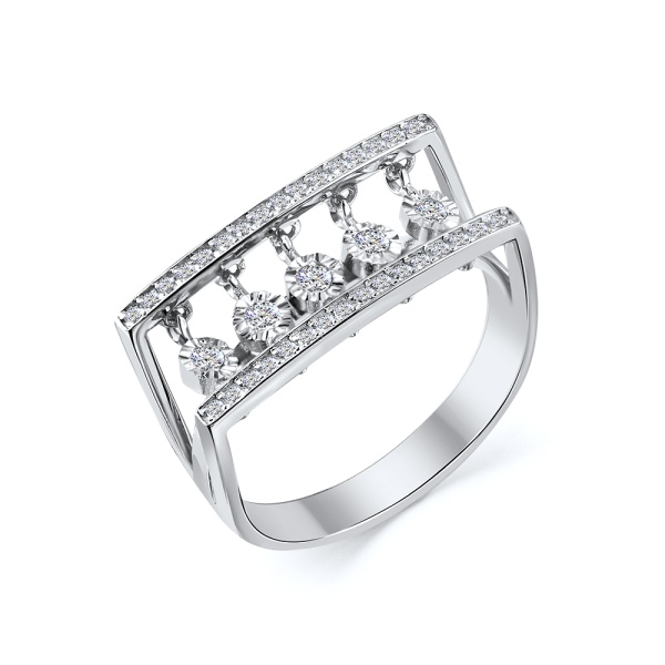 Кольцо из белого золота с бриллиантами