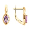 Серьги из красного золота с аметистами