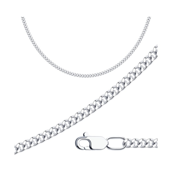 Цепь из серебра 925, плетение «Панцирь»