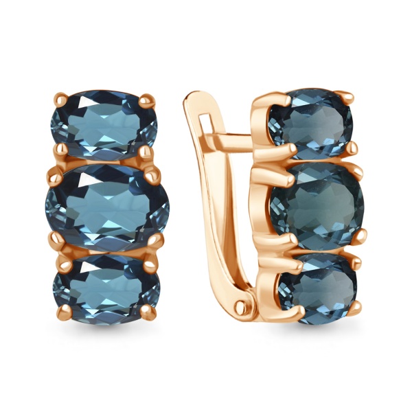 Серьги из красного золота с топазами