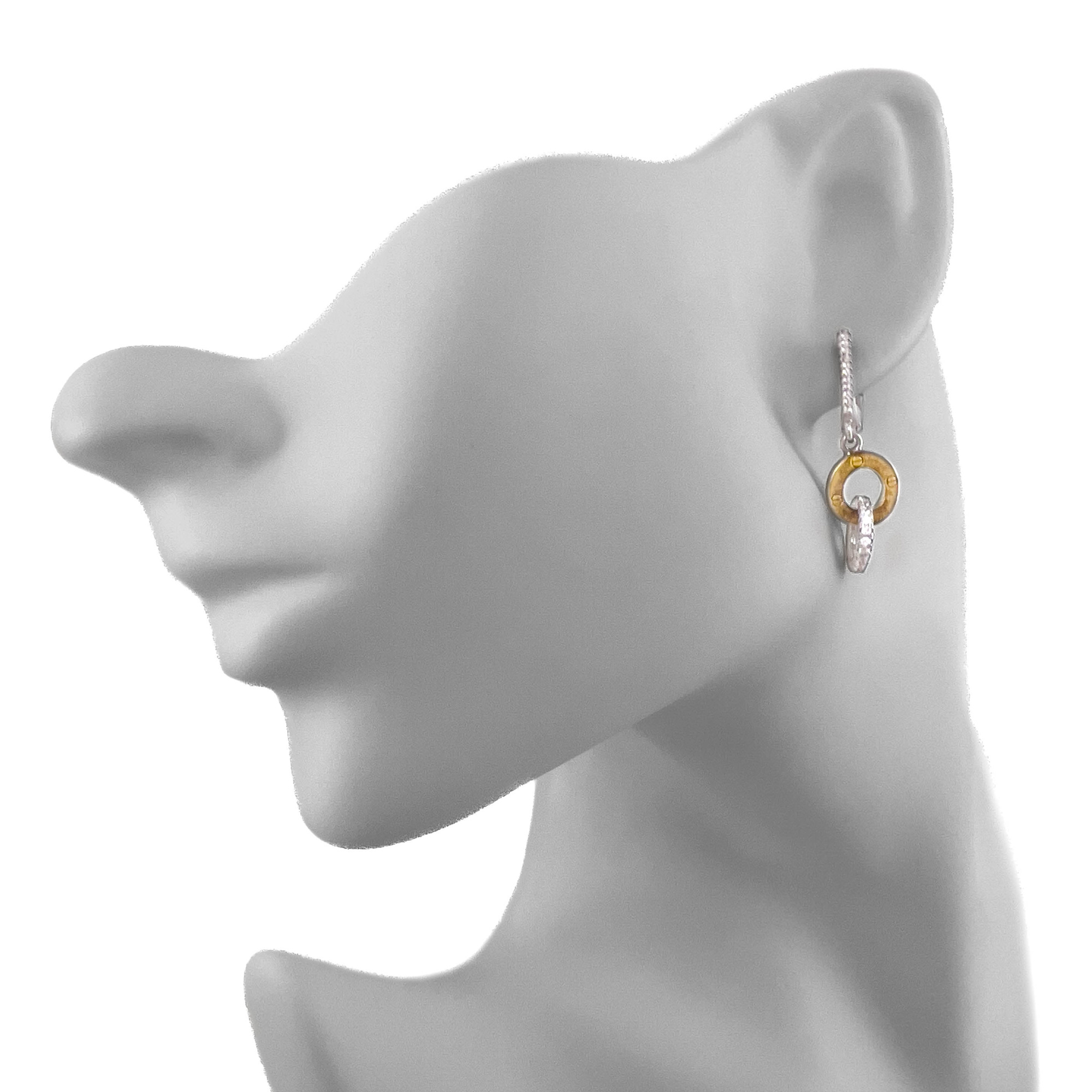 Серьги из серебра с цирконом и позолотой