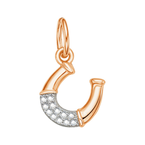 Подвеска из красного золота с бриллиантами