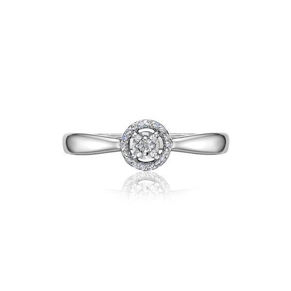 Кольцо из белого золота с бриллиантами