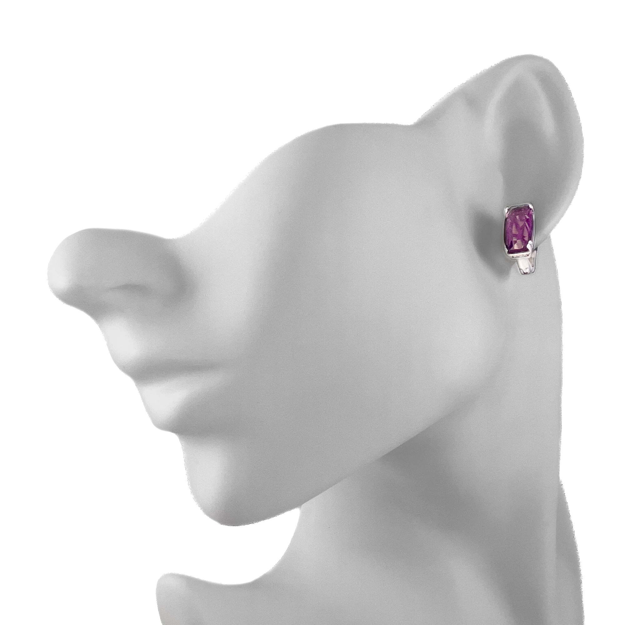 Серьги из серебра с кварцем и цирконом