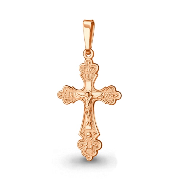 Крестик православный из красного золота