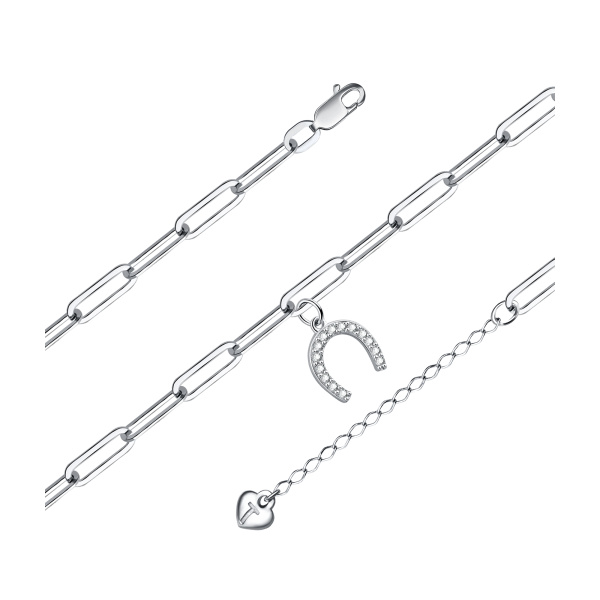 Браслет из серебра с фианитами