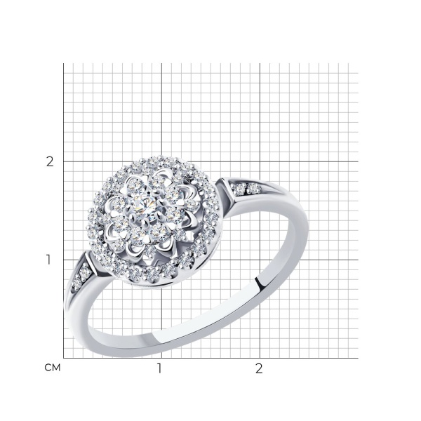 Кольцо из белого золота с бриллиантами