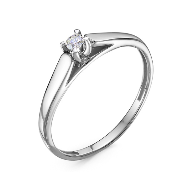 Кольцо из белого золота с бриллиантом