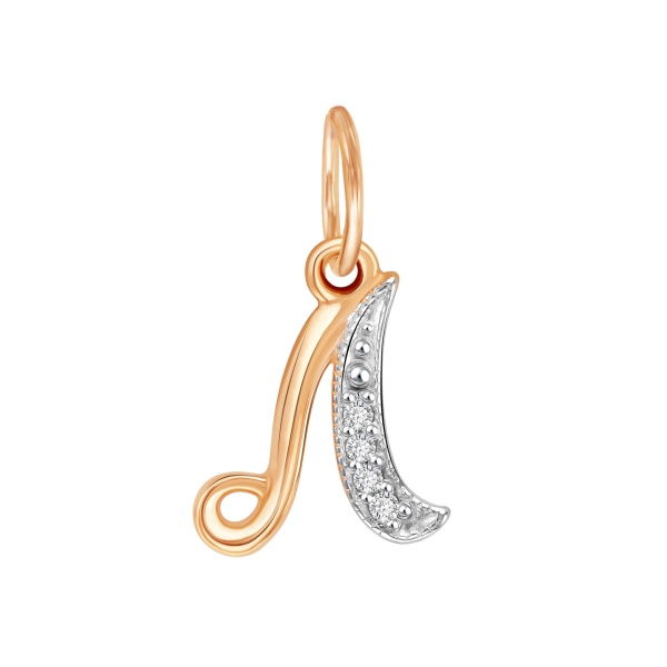 Подвеска из красного золота с фианитами