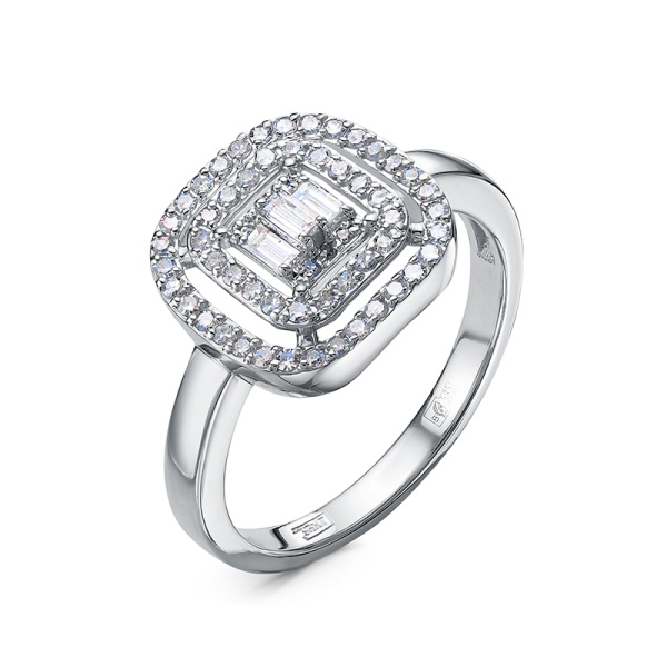 Кольцо из белого золота с бриллиантами